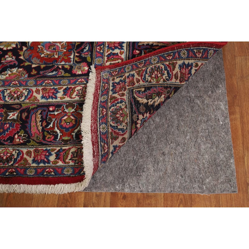 Hand Knotted Oriental 100% Wool Carpet Traditional Floral Red Mashad Area Rug - 15' 1'' X 10' 0''