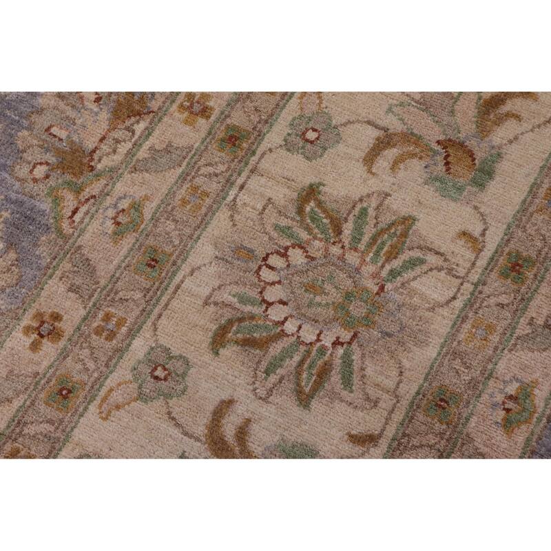 Bohemian Ziegler Anabel Gray Beige Hand-Knotted Wool Rug - 9'9'' x 13'7''