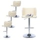preview thumbnail 106 of 109, Modern Upholstered Swivel Adjusatble Height Leather Barstools Set of 6 Set of 4 - Cream