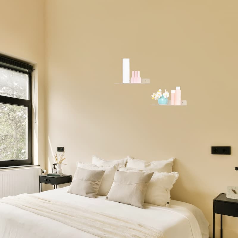 Acrylic Floating Shelves for Wall Storage, Clear Acrylic Shelves for Living Room and Kitchen Room Wall Display Shelf Clear