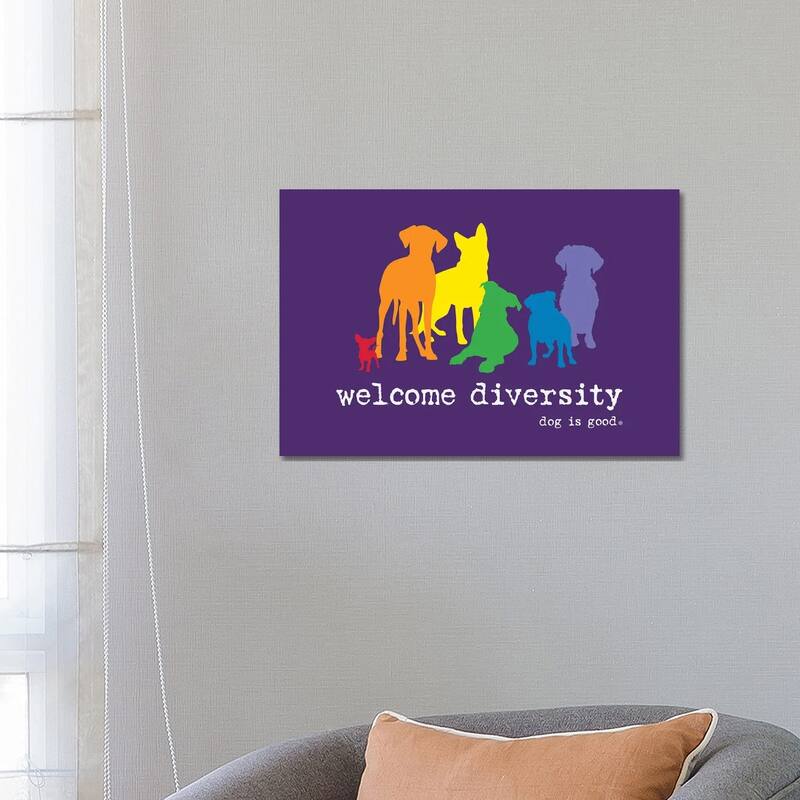 iCanvas "Diversity Pride" by Dog is Good and Cat is Good Canvas Print - 18x26x1.5