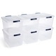 preview thumbnail 1 of 76, Rubbermaid Cleverstore 30 Quart Plastic Storage Tote Container with Lid (6 Pack) 30 Qt - 6 Pack