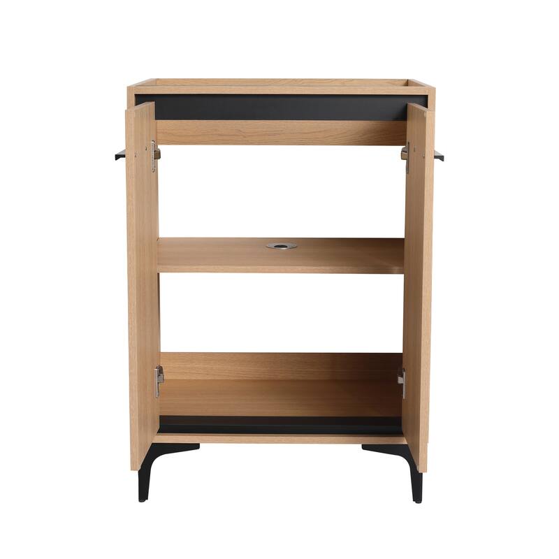 Modern Bathroom Vanity with Double Door Cabinet, Engineering Wood Frame, Ample Storage