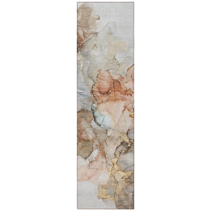 Elfi Modern Art-Inspired Weather Resistant Blended Style Outdoor Rug