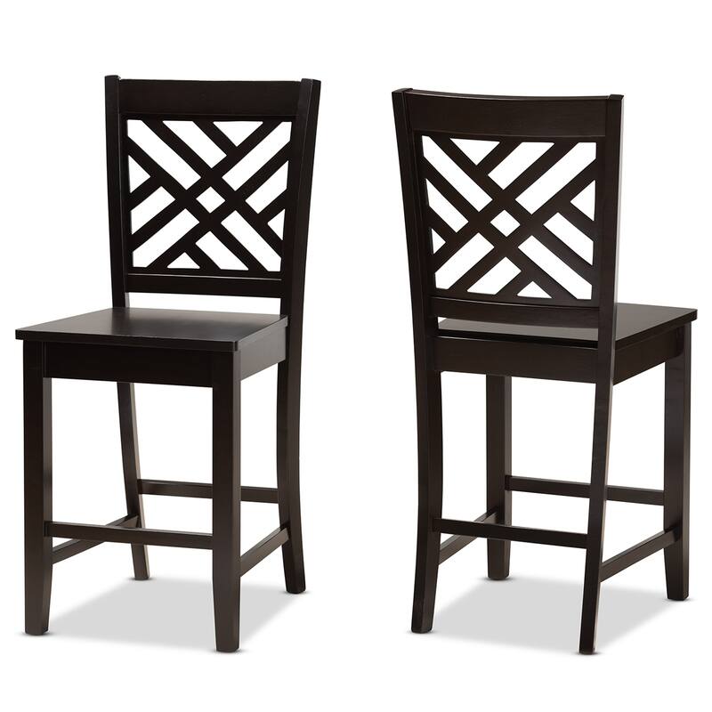 Caron Modern and Contemporary Transitional 2-Piece Counter Stool Set - Espresso