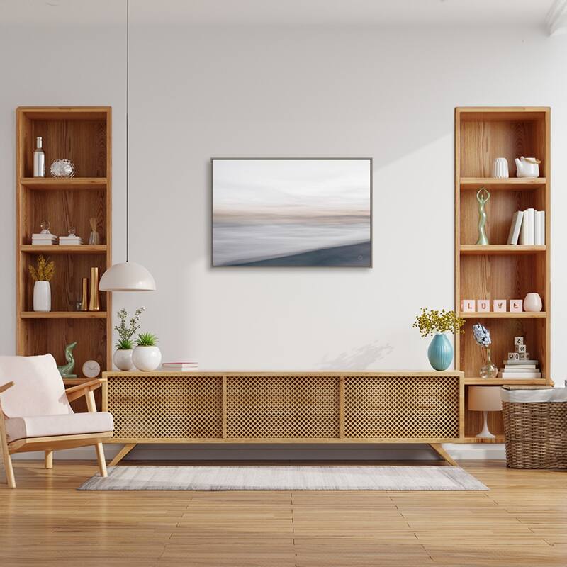 Waves Move Me I by Nathan Larson Framed Canvas Wall Art Print - 33 x 23 in