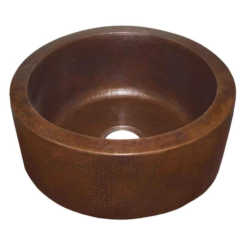 Native Trails Fiesta 19" Single Basin Farmhouse Bar Sink - Antique Copper