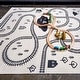 preview thumbnail 3 of 5, Mod-Tod Train Town Kids Area Rug 3'11" x 5'7" - Cream