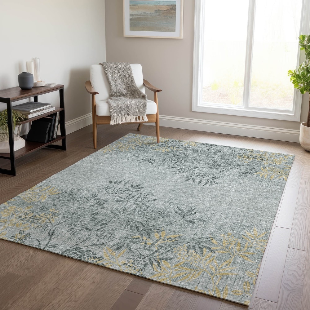 Machine Washable Indoor/ Outdoor Chantille Modern Garden Rug