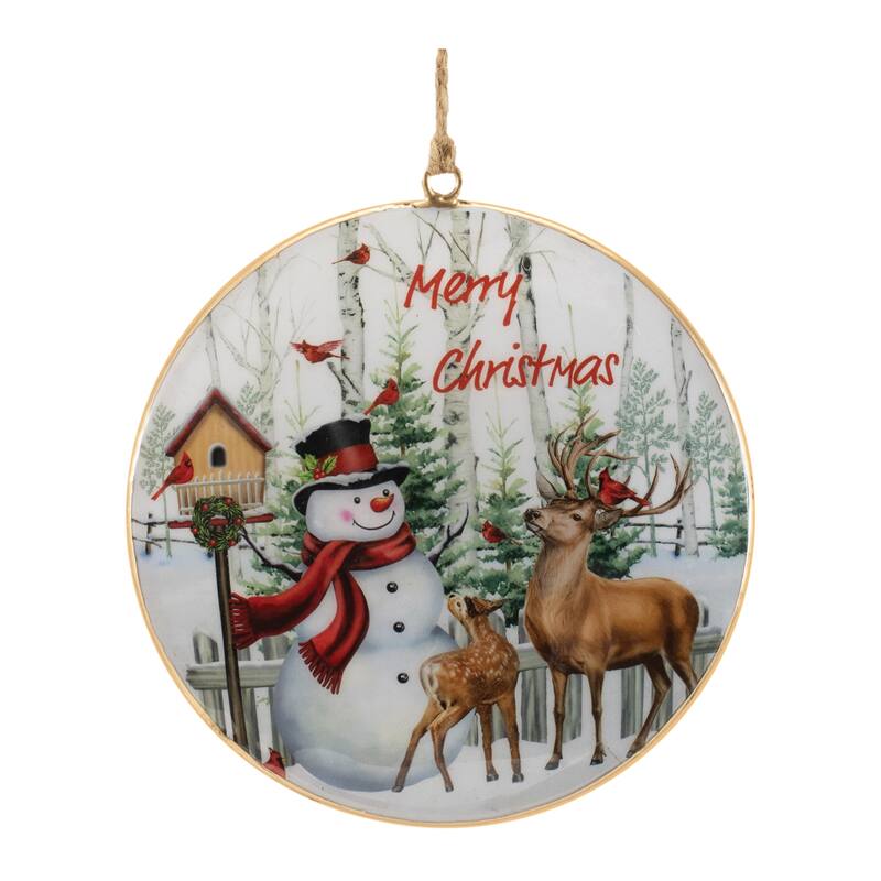 Merry Christmas Woodland Disc Ornament (Set of 6) - N/A