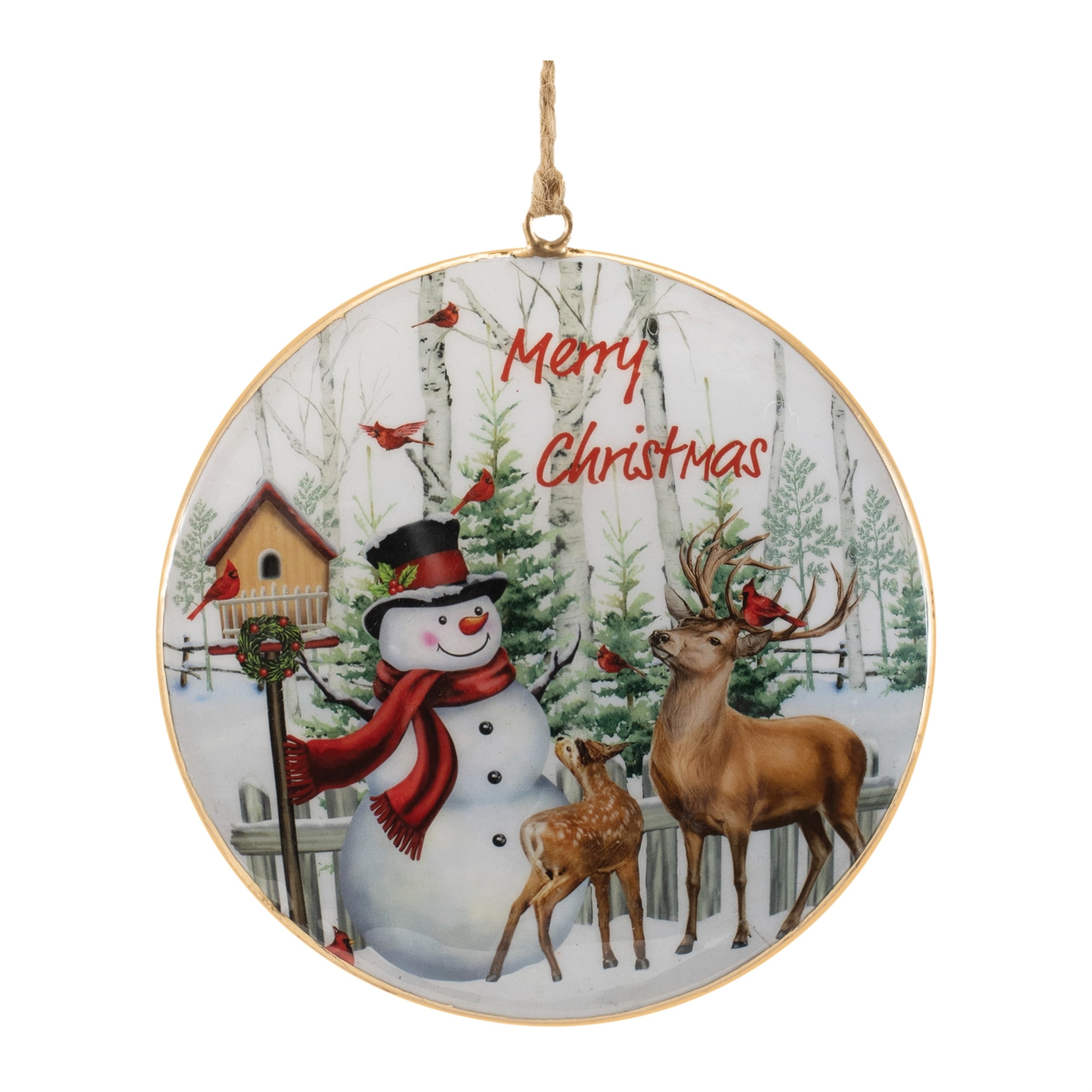 Merry Christmas Woodland Disc Ornament (Set of 6) - N/A