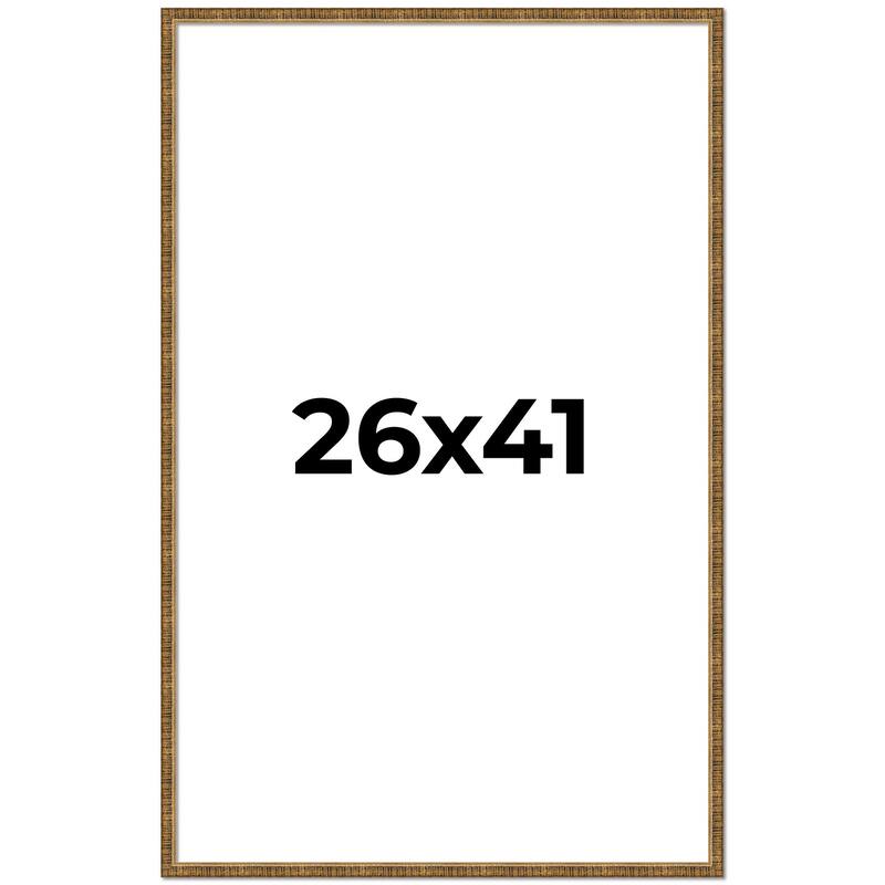 26x41 Frame Gold Solid Wood Picture Frame - Complete Modern Photo