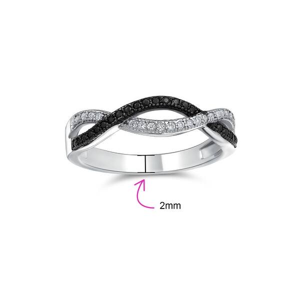 Shop Two Tone Black And White Cz Infinity Band Ring 925 Sterling