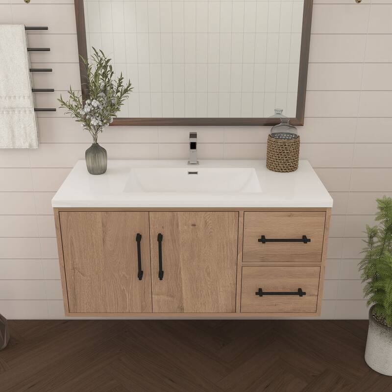 Victoria 42'' R Wall-mounted Vanity with Reinforced Acrylic Sink - 41.5