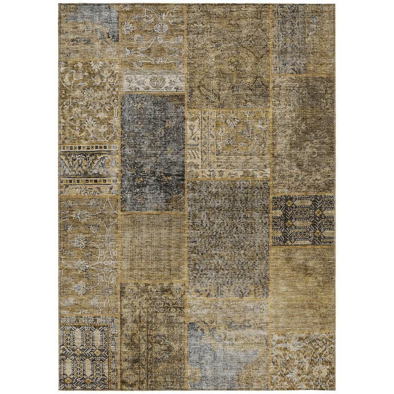 HomeRoots Patchwork Transitional Rectangle Outdoor Rug