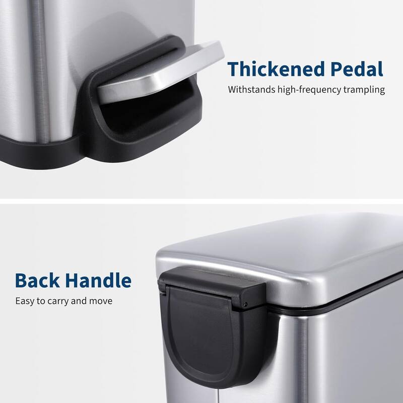 2.6 Gal Slim Kitchen Trash Can, Garbage Can for Kitchen, Bathroom Narrow Spaces