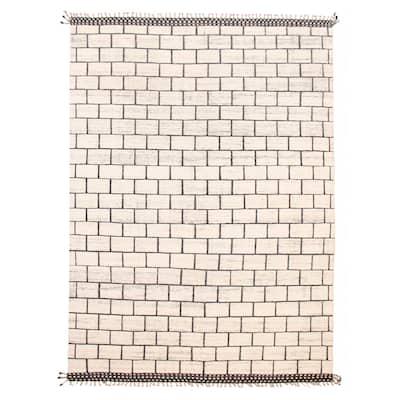 ECARPETGALLERY Hand-knotted Pak Finest Marrakesh Cream Wool Rug - 8'10 x 12'6