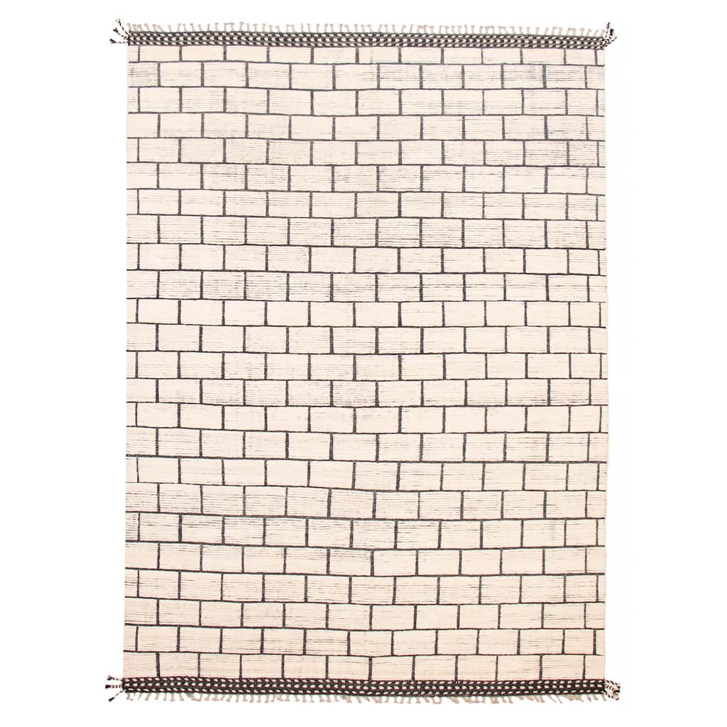 ECARPETGALLERY Hand-knotted Pak Finest Marrakesh Cream Wool Rug - 8'10 x 12'6