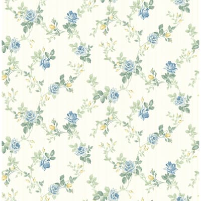 Seabrook Designs Nithya Floral Trail Unpasted Wallpaper