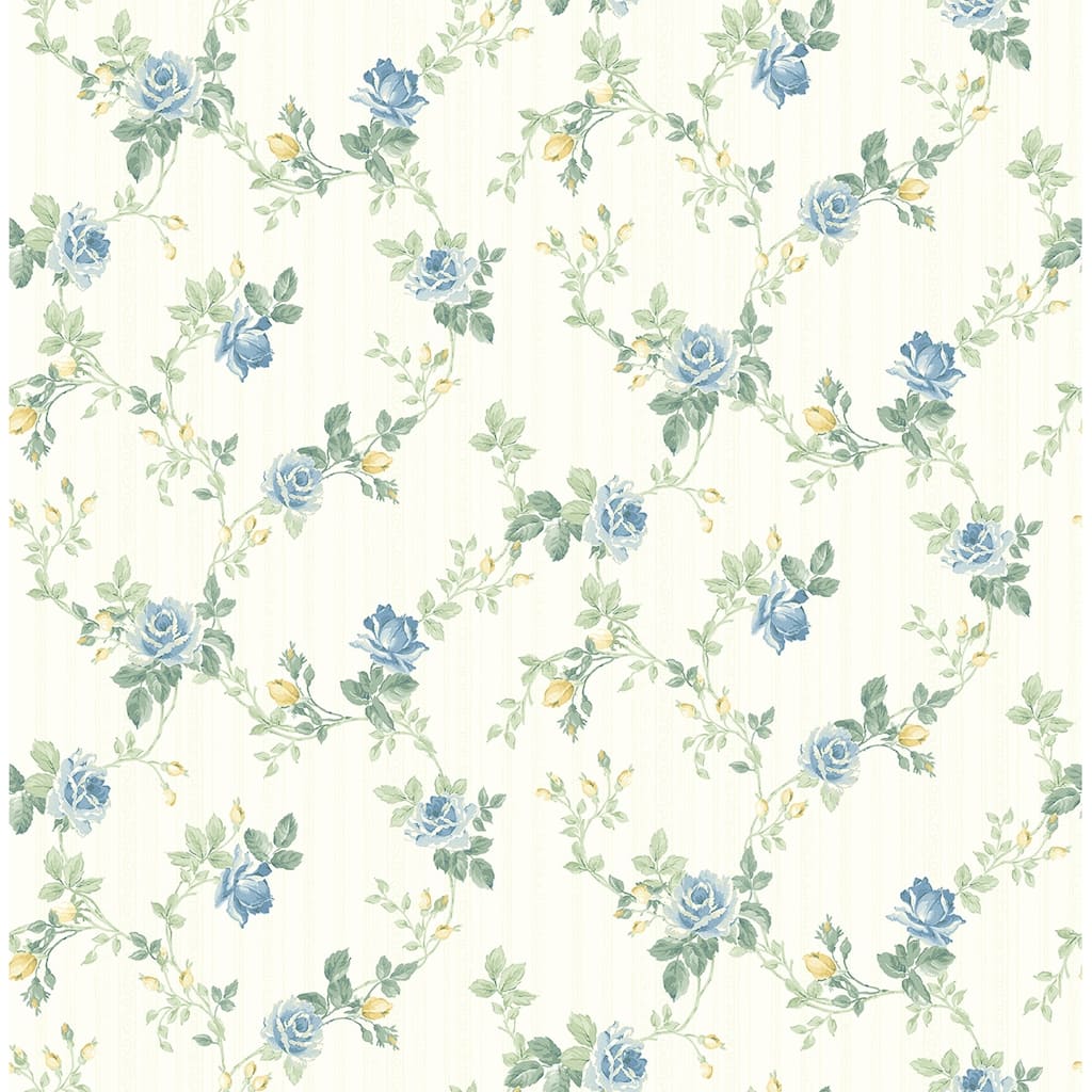 Seabrook Designs Nithya Floral Trail Unpasted Wallpaper
