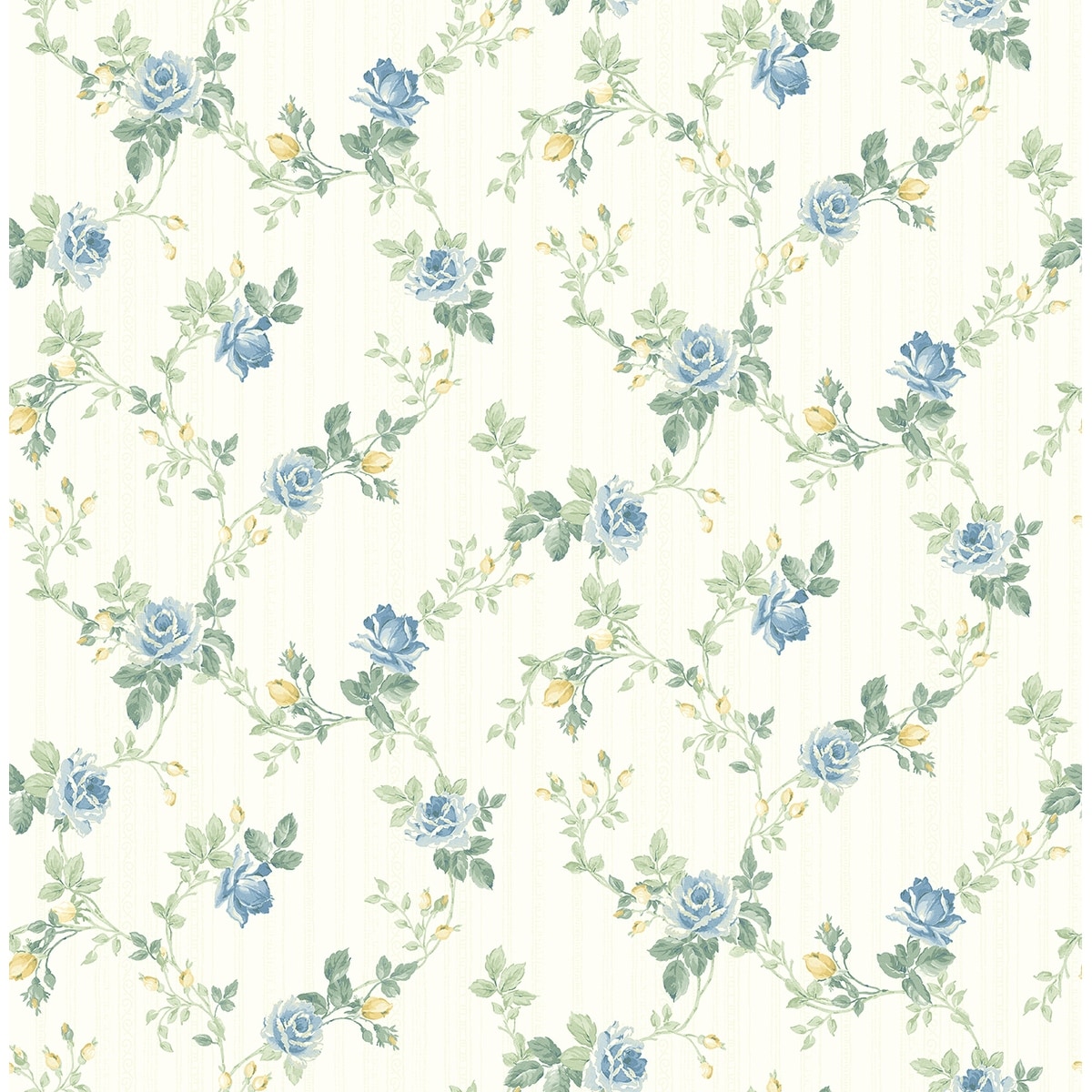 Seabrook Designs Nithya Floral Trail Unpasted Wallpaper