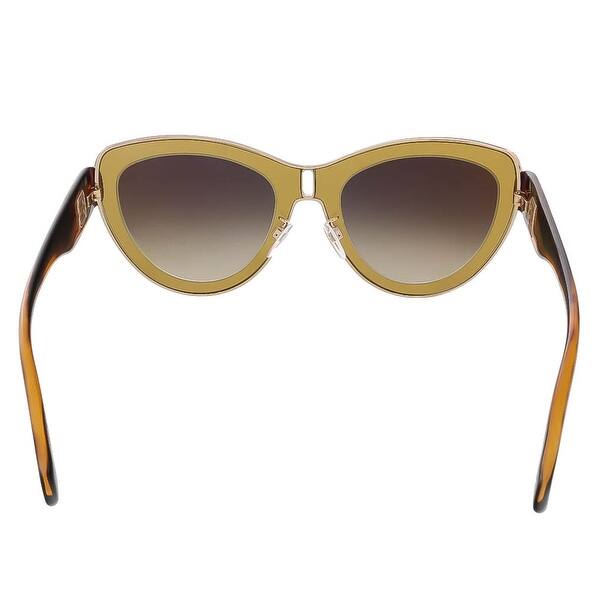 Shop Balenciaga Ba0001s 45f Mustard Havana Cat Eye Sunglasses
