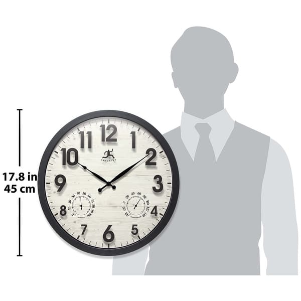Concordia 18 inch Black Indoor/Outdoor Decorative Wall Clock With ...