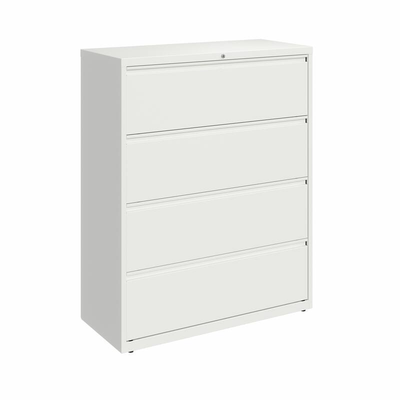 8000 Series 42" Wide 4-Drawer Lateral File Cabinet, Light Gray - White