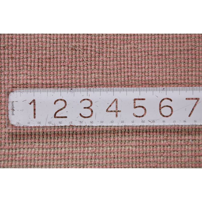 Hand Knotted Oriental 100% Wool Carpet Modern Solid Pink Gabbeh Area Rug - 12' 9'' X 9' 1''