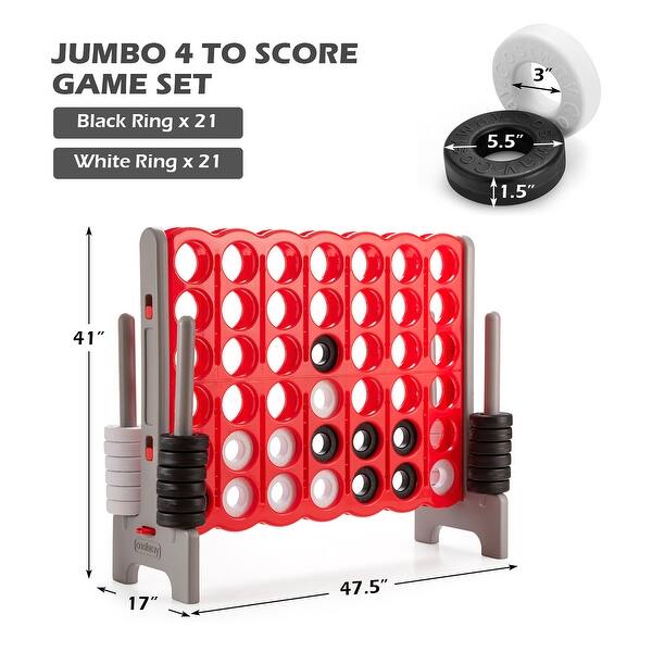 Costway Jumbo 4-to-Score 4 in A Row Giant Game Set Outdoor Indoor Kids