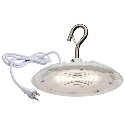 80 Watt Hi-Pro Shop Light with Plug 8" Dia. 5000K White Finish 120 Volt