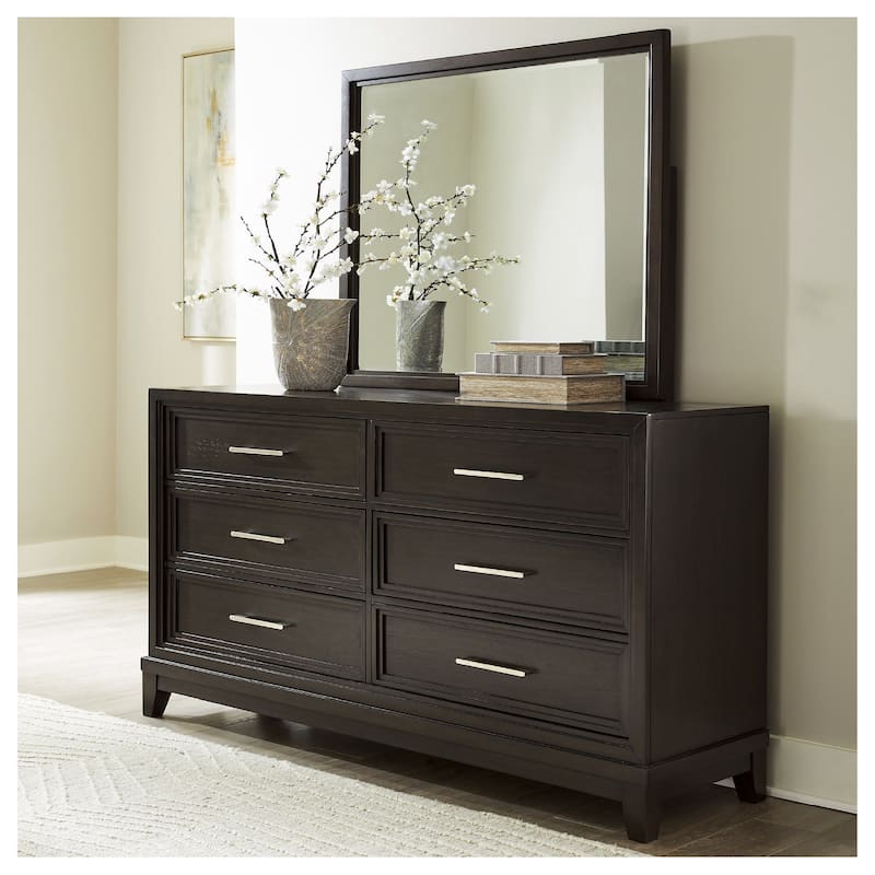 Signature Design by Ashley Neymorton Brown Dresser and Mirror - Brown - 6-drawer