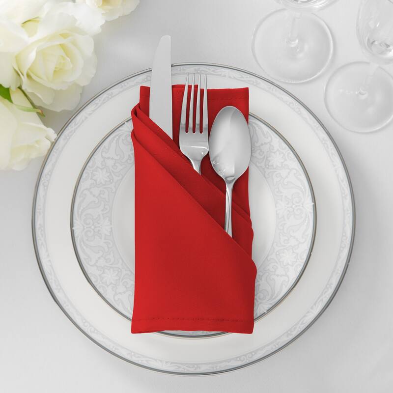 144 Pack 17 Inch Polyester Cloth Dinner Napkins for Party Restaurant