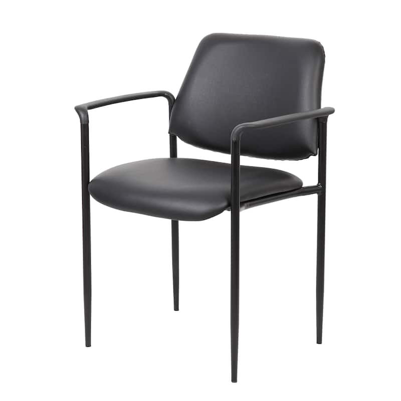 Jill Diamond Stacking Chair, Square Waterfall Seat, Black Caressoft