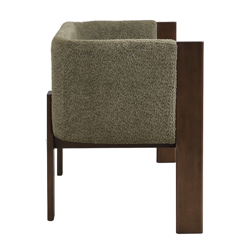 Christopher Knight Home - Vescari Modern Mid-Century Compact Upholstered 2-Seater Loveseat, Solid Rubberwood Frame & Track Arms