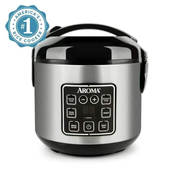 Aroma 8-Cup Rice & Grain Cooker, Steamer, New Bonded Granite Coating Refurbished
