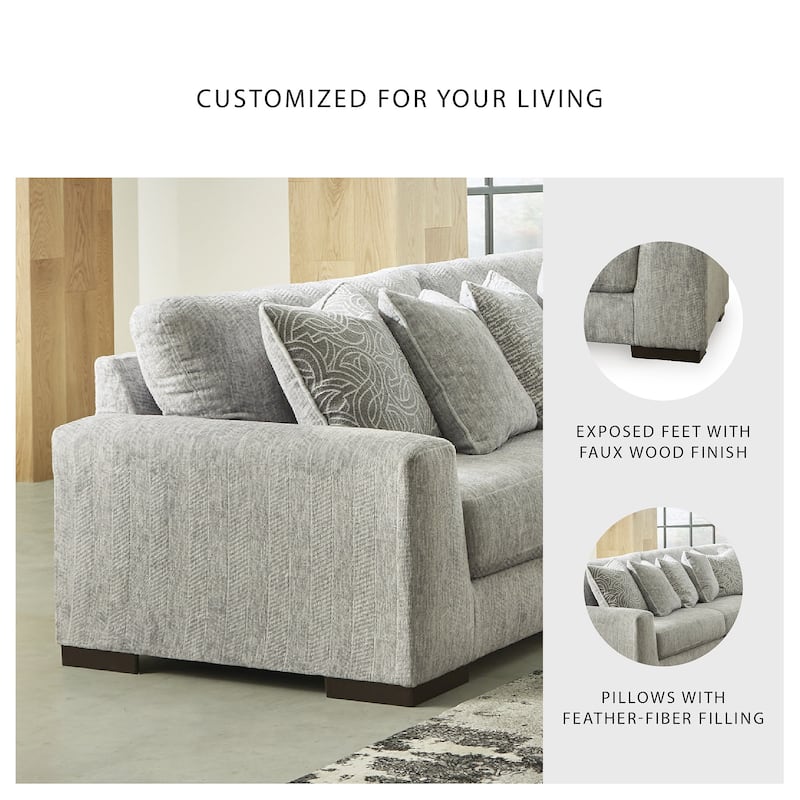 Signature Design by Ashley Regent Park Pewter 3-Piece Sectional - 93"W x 93"D x 39"H