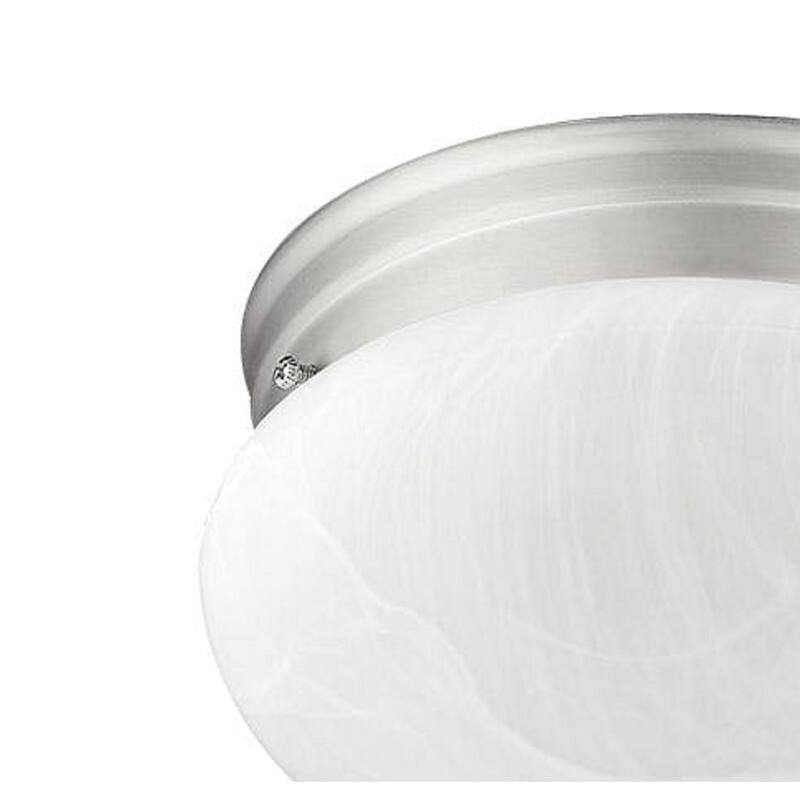 2 Light 9"W Frosted Glass Flush Ceiling Light in Satin Nickel