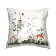 preview thumbnail 1 of 5, Stupell Rabbit Hugs Spring Flower Meadow Butterfly Garden Printed Outdoor Throw Pillow Design by Sangita Bachelet