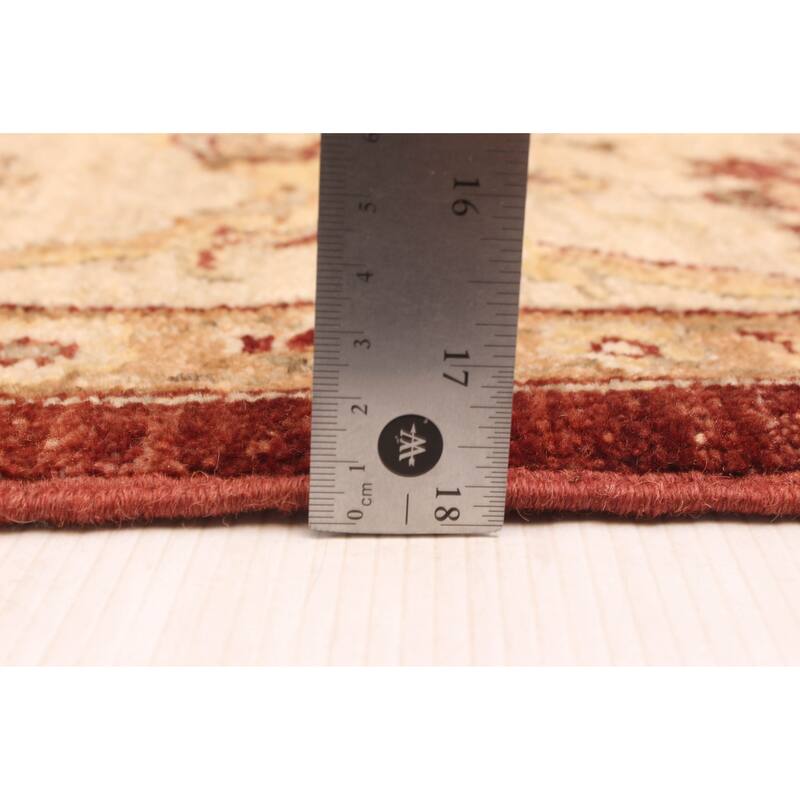 ECARPETGALLERY Hand-knotted Peshawar Oushak Dark Red Wool Rug - 5'8 x 9'6