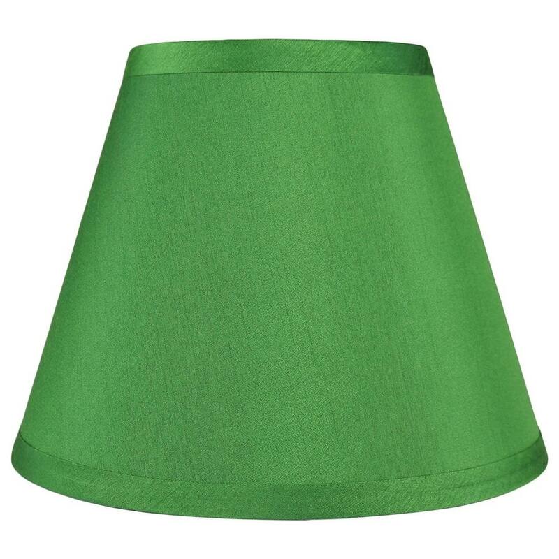 Hardback Faux Silk Conical Lamp Shade, 5 inch Top, 9 inch Bottom, 7 inch Slant - Single - Kelly Green Silk