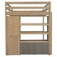 preview thumbnail 33 of 32, Full Pine Loft Bed with Wardrobe, Desk & Storage