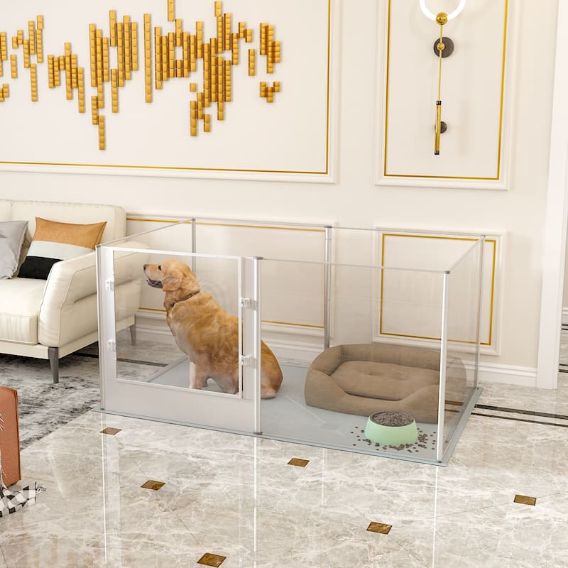 Acrylic Dog Playpen Fence Exercise Play Pen for Cats, Puppies, Rabbits