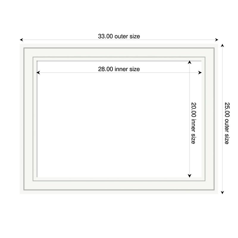 Amanti Art Craftsman White Framed Dry Erase Magnetic Board - 33 x 25 in