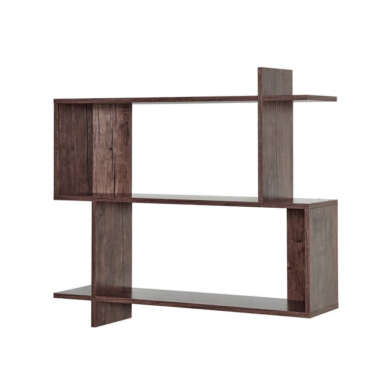 Danya B. Manasa Floating Geometric Kilter Two-Tier Wall Shelf