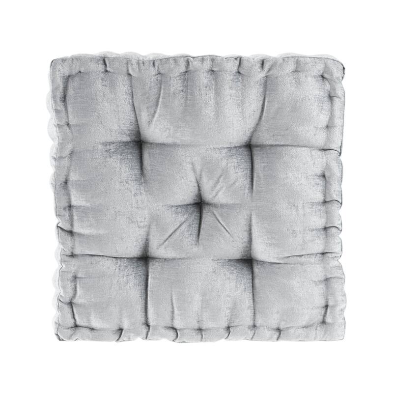 Intelligent Designs Charvi Chenille Square Floor Pillow - Grey