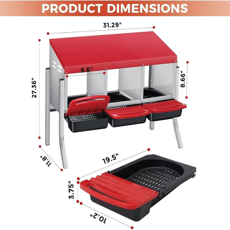 3 Hole Chicken Nesting Boxes
