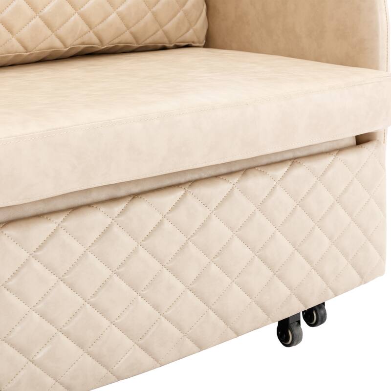 Modern Velvet Loveseat Couch with Pull Out Bed