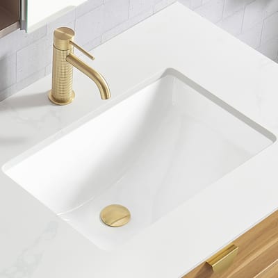 Lyon Rectangular Ceramic Undermount Bathroom Sink with Overflow - 20.9"L x 14.8"W