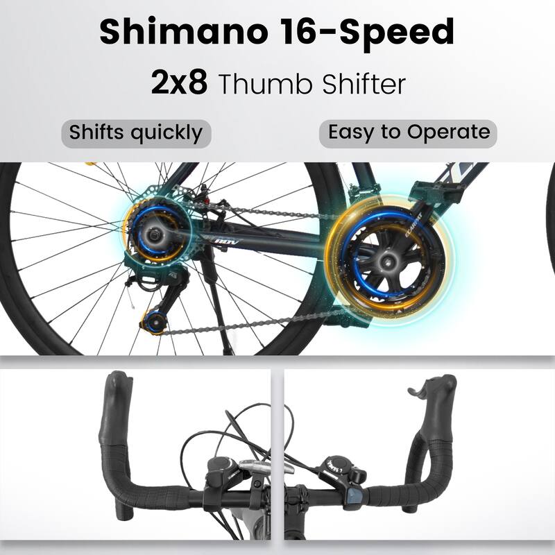 28 Inch Road Bike,Lightweight Aluminum Frame, Disc Brakes, 16-Speed, Fast Acceleration,Ideal For High-Intensity Riding